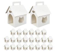 24 Pack DIY Dog House Treat Boxes - Blank Puppy Favours Boxes with Handles, Paper Candy Holders for Birthday, Pet Theme Parties & Crafts(Style 2)