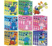 24-Pack DIY Make-a-Face Sticker Kit for Kids | 8 Cartoon Animal Designs, Reusable Face Stickers | Party Favors, Classroom Activity, Gift Idea