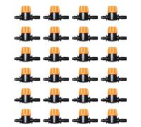 24 Pack Drip Irrigation Flow Control Valves 4/7mm Hose Connector Adjustable Water Switch Tool-free Install Garden Greenhouse-(A)