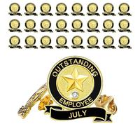 24 Pack Employee of the Month Lapel Pins - Recognition Excellence Service Appreciation Awards for Team Staff - Perfect for Employee of the Month Board - July