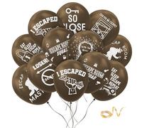 24 Pack Escape Room Birthday Party Latex Balloons Top Secret We Escaped Mystery Birthday Party Balloon Decorations for Birthday Escape Room Detective Investigation Theme Party Supplies