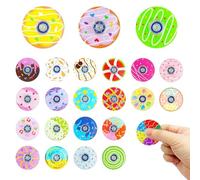 24 Pack Fidget Spinner for Kids, Mini Colourful Party Bag Filler for Kids, Party Bag Fillers, Classroom Rewards,Birthday Gifts, Sensory Fidget Toys, Cute Doughnuts Fidget Spinner