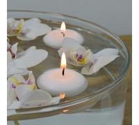 24 Pack Floating Candles - White, 4.7cm w X 2.7cm h,Burning Time 6-8 Hours,Fragrance-Free,Various Occasions