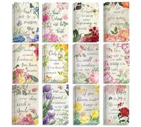 24 Pack Floral Small Pocket Notebook - Christian Gifts Prayer Journal with Bible Quote Notepads, Religious Devotionals Gifts, 12 Designs, 3.15x4.92 Inches for Bible Study, Daily Prayers, Church Events