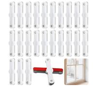 24 Pack Fly Screen Fixing Buckles, Mosquito Net Fixing Clips, Strong Self Adhesive (No Drilling Required), Suitable for Fly Screen Windows, Mosquito Nets, Mosquito Net Curtains