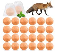 24 Pack Fox Deterrents for Gardens UK, Peppermint Oil Fox Repellent Outdoor, Natural Fox Deterrent Balls, Keep Fox Out of Yard Permanently, Protect Lawn and Furniture with Long-Lasting Effect