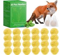 24 Pack Fox Repellent for Indoor Outdoor, Peppermint Oil Foxs Deterrent wiht Long Lasting Protection, Natural Fox Deterrent Balls Protect Your Entire Garden and Outdoor Areas