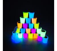 24 Pack Glow in The Dark Slime, with Pink, Blue, Light blue, Orange and Yellow for etc, Super Soft and Non Sticky Stress Relief Toy, for Kids Party Favors, School Education and Birthday Gift