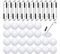 24 Pack Golf Ballpoint Pen and Pads Golf Sticky Notes Cool Golf Party Favors Mini Decorative Golf Pens Funny Sports Golfing Club Props Black Gel Ink for Office Coworkers Stationery Gift Supply