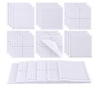 24 Pack Graph Paper Sticky Notes,600 Sheets 7.6 x 7.6cm Mini Grid Sticky Notepads with 6 Designs, Square Adhesive Notes for Maths, Planning, Office, School & Study Use