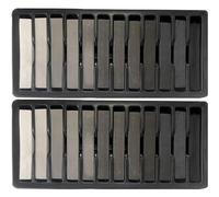 24 Pack Grey Soft Pastels for Artists, Square Chalk Pastels for Art Drawing, Blending, Shading and Scrapbooking, Non-Toxic Art Supplies for Kids, Beginners, Teachers and Professional Artists