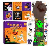 24 Pack Halloween Party Favors for Kids, 96 Pcs Luminous Tattoos & 48 Mazes Games for Halloween Goodie Bags Stuffers, Halloween Party Supplies Classroom Prizes Trick or Treat for Kids