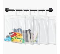 24 Pack Hanging Storage Bags, Large Hook 13 x 16-inch Clear Plastic Bags for Classroom, Library, and Pharmacy Use