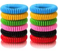 24 Pack Individually Wrapped Mosquito Repellent Bracelets DEET-Free Natural Oil Infused Soft Elastic EVA Ideal for Indoor Use