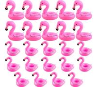 24 Pack Inflatable Flamingo Drink Holder Flamingo Drink Float Blow Up Flamingo Cup Holder for Summer Hawaiian Beach Party Pool Water Games, 2 Sizes