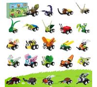 24 Pack Insect Building Blocks Toy for Kids, Mini Animal Bug Blocks Set for Classroom Prizes, Party Favors, Easter Christmas Birthday Gift for Boys Girls Ages 6,7,8,9,10,12（697PCS）