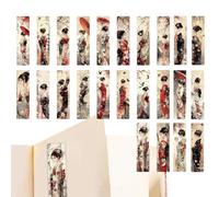 24 Pack Japanese Geisha Bookmarks Set, Wafu Art Page Markers