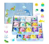 24 Pack Kids Bath Bombs with Surprise Toys Inside, Natural Ocean Bath Bombs with Mega Bubbles, Easter Basket Stuffers for Boys Girls Age 3+ (Ocean)