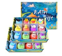 24 Pack Kids Bath Bombs with Surprise Toys Inside, Natural Ocean Bath Bombs with Mega Bubbles, Easter Basket Stuffers for Boys Girls Age 3+ (Random)