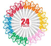 24 Pack Kids Scissors, 5 Inch Bulk Scissors for School, Blunt Tip for Child Student Teacher, School Supplies Craft Cutting Paper, Kids Safety for Preschool Classroom Office Home