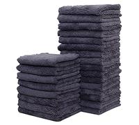 24 Pack Kitchen Dishcloths - Does Not Shed Fluff - No Odor Reusable Dish Towels, Premium Dish cloths, Super Absorbent Coral Fleece Cleaning Cloths, Nonstick Oil Washable Fast Drying (Grey)