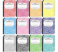 24 Pack Large Composition Notebooks Bulk 9.75 x 7.5 in College Ruled Composition Book 12 Color Wide Ruled Paper Marble Notebook School Journal 60 Sheets per Book for Kid Aldult Student Office Supplies