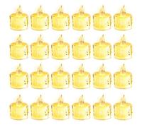 24 Pack LED Tea Lights Candles - Flameless Electric Tea Lights Battery Operated, Transparent Fake Candles Light for Party Ceremony Wedding Birthday Halloween Christmas Decor, Warm Light (3.6×6.5cm)