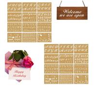 24-Pack Letter and Number Stencils,Large Letter Stencils for Crafts,Reusable Alphabet Templates Interlocking Stencil Kit for DIY Scrapbook Painting on Wood Wall Fabric Rocks Signs