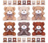 24 Pack Mini Bear Toys Bulk Plush Stuffed Animals Jointed Doll 3.15 Inch Bear Keychain for Teens Girls Adult Birthday Wedding Graduation Gift Decoration Party Favor Backpack DIY Pendant (Stylish)