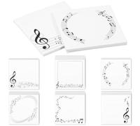24 Pack Music Themed Sticky Notes Self-Adhesive Smooth Writing Notepads with Musical Notes Design Black & White Musical Note Self-Stick Memo Pads Memopads Essentials for Kids Students Office