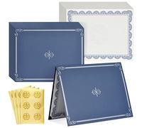 24-Pack Navy Blue Certificate Holders Kit, Includes Covers, Letter-Size Certificate Paper, and Gold Seals for Graduation, Student Awards, and Employee Recognition (72 Pcs Set)