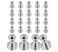 24 Pack Neodymium Magnets, Silver Round Fridge Magnets Strong Refrigerator Magnet Extra Strong Magnetic Push Pins for Whiteboard Mini Whiteboard Magnet for Crafts, Photo, Map, Office
