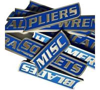 24 Pack of Magnetic Toolbox Labels, 3D-Printed Reusable Tool Box Labels, Reusable Tags for Steel Toolboxes, Carts, Drawers, and Cabinets Blue