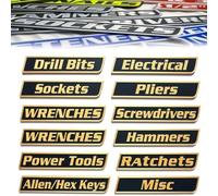 24 Pack of Magnetic Toolbox Labels, 3D-Printed Tool Box Labels, General Tool Box Organize Accessories, Reusable Tags for Steel Toolboxes, Carts, Drawers, and Cabinets