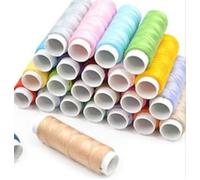 24-Pack of Vibrant Coloured Cotton Reel Spools, Quality Sewing Thread for Hand and Machine Sewing,Each Spool Contains Approximately 180m of Durable Thread for Arts, Crafts, Embroidery, Quilting
