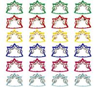 24 Pack Plastic Percussion Tambourine Colorful Star Shape Hand Tambourine Bells Noise Makers Tambourine for Musical Instruments School Concert