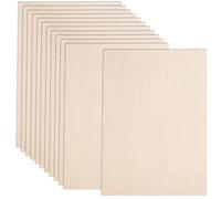 24 Pack Plywood Sheets for Crafts 300 x 210 x 3mm Unfinished Basswood Sheets Blank Square Plywood Boards Craft Wood for Woodcraft, Painting, Engraving, Stenciling, Staining, Home Decor, Models Making