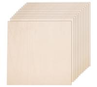24 Pack Plywood Sheets for Crafts 300 x 300 x 3mm Unfinished Basswood Sheets Blank Square Plywood Boards Craft Wood for Woodcraft, Painting, Engraving, Stenciling, Staining, Home Decor, Models Making