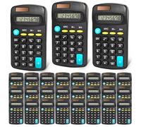 24 Pack Pocket Mini Black Calculators, 8 - Digit Display, Solar Battery Dual Power Basic & Scientific Calculators for Students, Kids, Home & Office (Black)