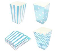 24-pack Popcorn Trays, Popcorn Bags, Striped Popcorn Buckets, Ripple Candy Boxes, Polka Dot Party Boxes for Movie Nights and Holiday Parties.