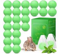 24 Pack Rabbit & Deer Repellent Ball, Natural Rodent Repellent Outdoor, Rodent Deterrent for Skunk, Raccoon, Deer, Rabbit Keeping Rodents Out of Patio Garden Home, Human & Pet Safe