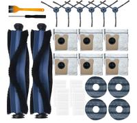 24 Pack Replacement Parts and Accessories kit Compatible For Eufy Omni C20 Robot Vacuum,2 Main Brush Roller,6 Side Brushes,6 Dust Bags,4 Hepa Filters.4 Mop Pads,2 Tools