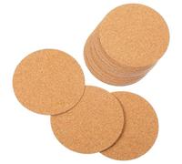 24 Pack Round Cork Coaster, Self-Adhesive Corks Coasters Wooden Thick Drink Coasters Cork Mat for Kitchen Restaurant Home Bar Cafe Wedding Supplies DIY Craft Accessories (Wood color)