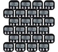 24 Pack Small Digital Kitchen Timer Magnetic Alarm Clock Bulk for Cooking Baking Countdown Lound Timers Large Digits Timer Clock for Home School Classroom Study Work Exercise (Black)