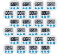 24 Pack Small Digital Kitchen Timer Magnetic Alarm Clock Bulk for Cooking Baking Countdown Lound Timers Large Digits Timer Clock for Home School Classroom Study Work Exercise (White)