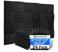 24 Pack Sound Proofing Panels, 2" X 12" X 12" Acoustic Wall Panels, Curved Soundproof Foam Panels, Sound Absorbing Wall Panels with Double Sided Tape, High Density Acoustic Panels for Studio Home