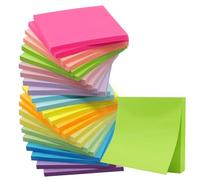 (24 Pack) Sticky Notes 3x3 in Post Super Sticking Power Memo Pads, 12 Bright Colors Sticky Pads, Recyclable, Self-Stick Note Pads Easy to Post for Home, Office, Notebook (Bright Colors)