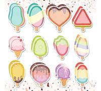 24 Pack Sticky Notes,Dancepandas Cute Sticky Notes Set,Ice Cream Sticky Notes,School Notes,Cartoon Message Note,Children Gifts Party Bags Filler,30 Sheets per Pack
