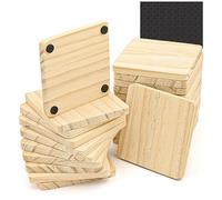 24 Pack Unfinished Wood Coasters, 4 Inch Square Blank Drinks Mat Cup Pad Wooden Crafts Coasters Protection Tabletop for Indoor Outdoor DIY Drawing Painting Engraving Wood Burning Laser Scroll Sawing