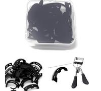 24 Pack Upgraded Eyelash Curler Refills with Comb Compatible with Tweezerman Eyelash Curler. (Black)